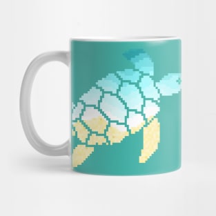 Modern Pixel Ocean Sea Turtle Mug